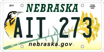 NE license plate AIT273