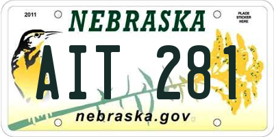NE license plate AIT281