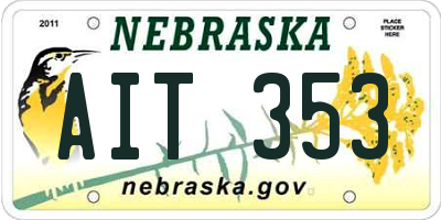 NE license plate AIT353