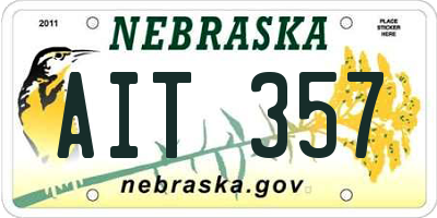NE license plate AIT357