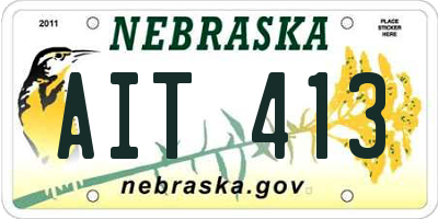 NE license plate AIT413