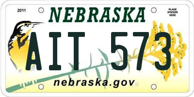 NE license plate AIT573