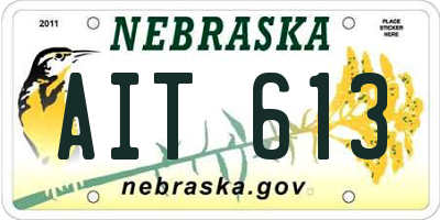 NE license plate AIT613