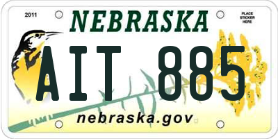 NE license plate AIT885
