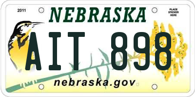 NE license plate AIT898