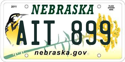 NE license plate AIT899