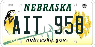 NE license plate AIT958