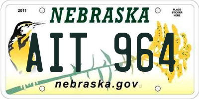 NE license plate AIT964