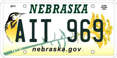 NE license plate AIT969