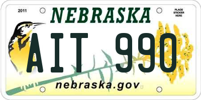 NE license plate AIT990