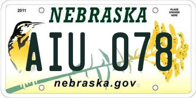 NE license plate AIU078