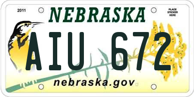 NE license plate AIU672