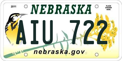 NE license plate AIU722