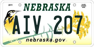 NE license plate AIV207