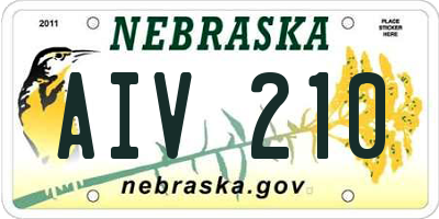 NE license plate AIV210