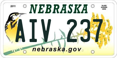 NE license plate AIV237