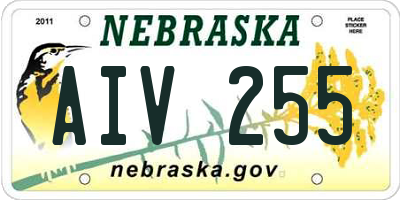 NE license plate AIV255