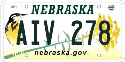 NE license plate AIV278