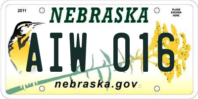 NE license plate AIW016