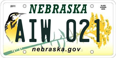 NE license plate AIW021