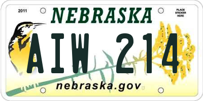 NE license plate AIW214
