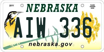 NE license plate AIW336