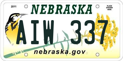 NE license plate AIW337