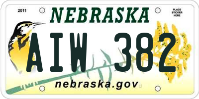 NE license plate AIW382