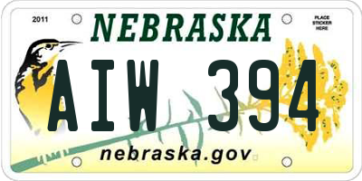 NE license plate AIW394