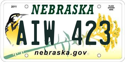 NE license plate AIW423
