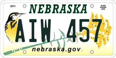 NE license plate AIW457