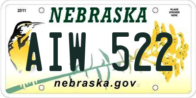 NE license plate AIW522