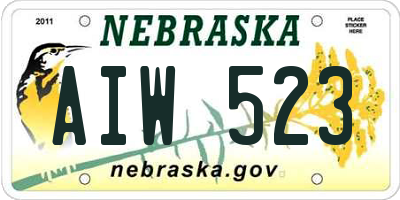 NE license plate AIW523