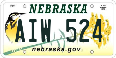 NE license plate AIW524