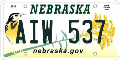NE license plate AIW537