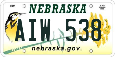 NE license plate AIW538