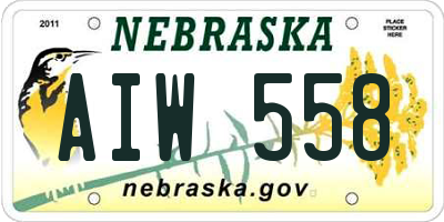 NE license plate AIW558