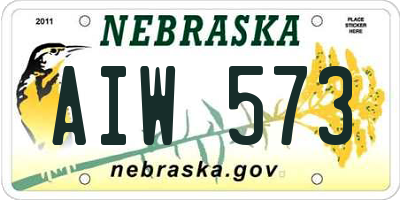 NE license plate AIW573