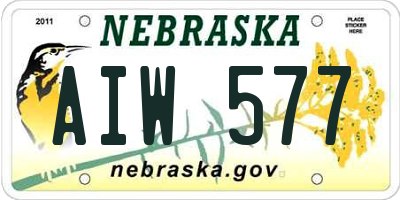 NE license plate AIW577