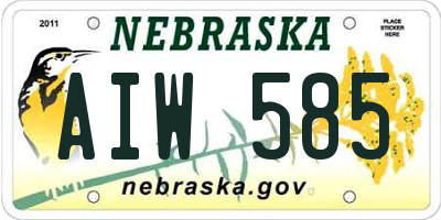 NE license plate AIW585
