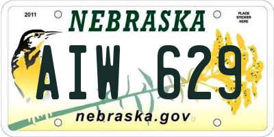 NE license plate AIW629