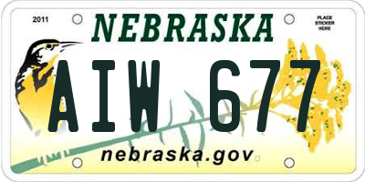 NE license plate AIW677