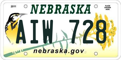 NE license plate AIW728