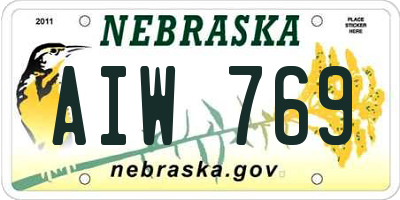 NE license plate AIW769