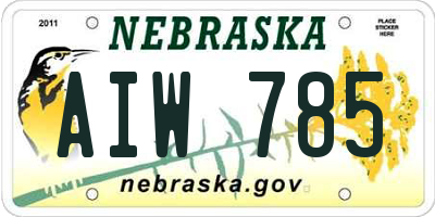 NE license plate AIW785