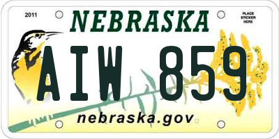 NE license plate AIW859