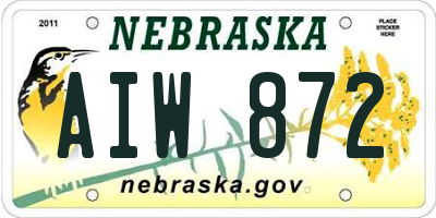 NE license plate AIW872
