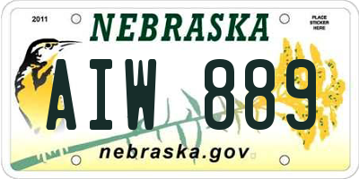 NE license plate AIW889
