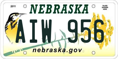 NE license plate AIW956