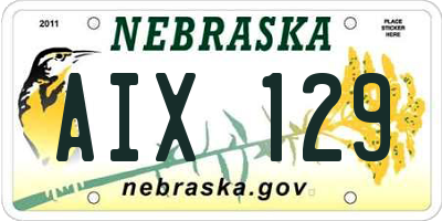 NE license plate AIX129